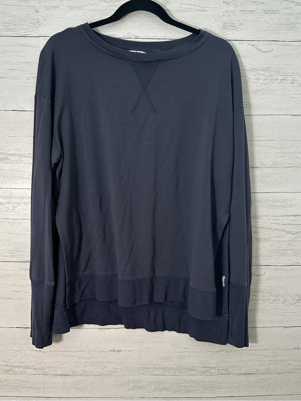Joylab Women's Casual Navy Long-Sleeve Pullover Top